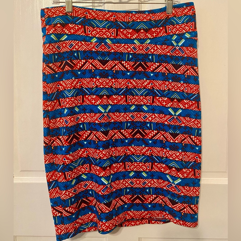 LuLaRoe Cassie Striped Pencil Skirt XL